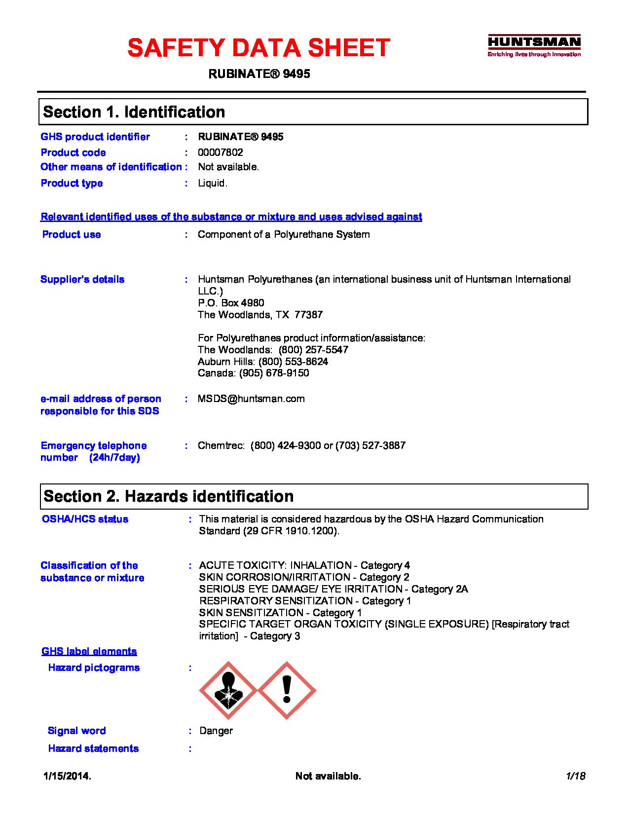 9495   Rubinate 9495 SDS