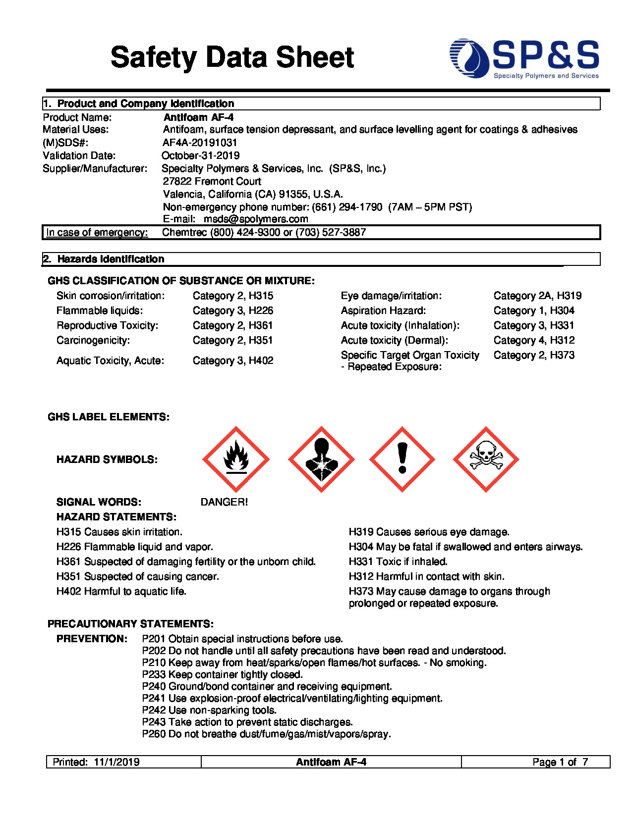 Antifoam AF 4 SDS
