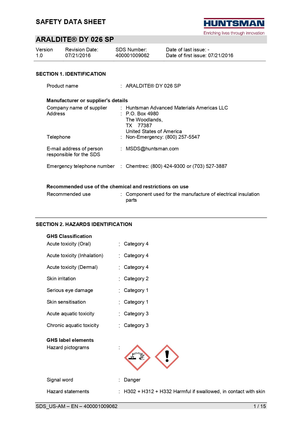 Araldite DY 026 SP SDS