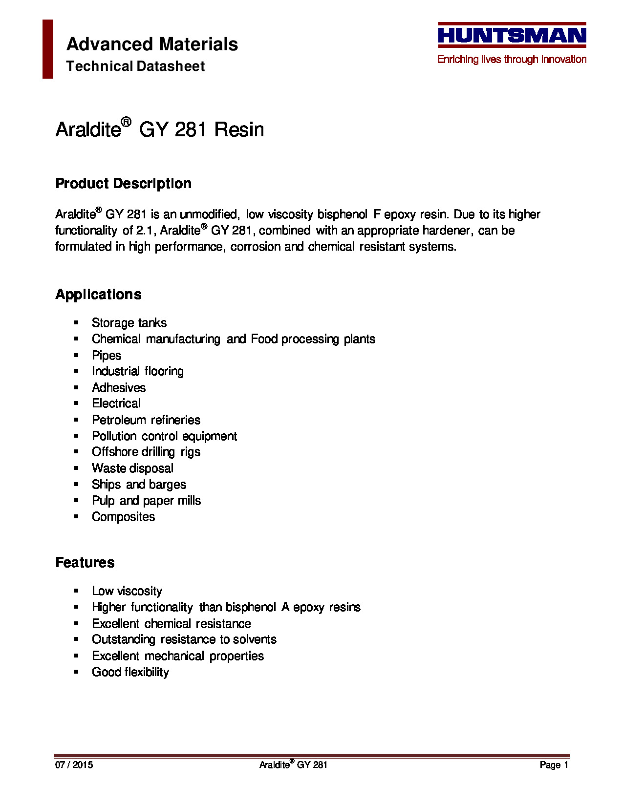 Araldite GY 281 TDS