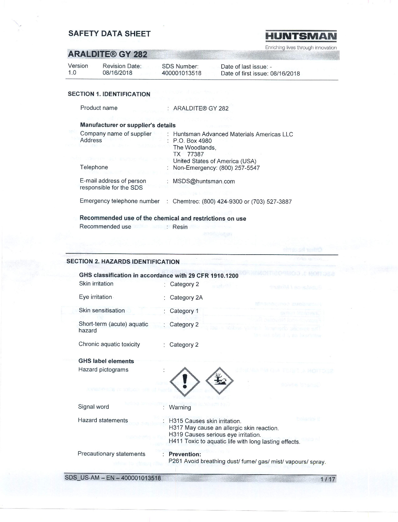 Araldite GY 282 SDS