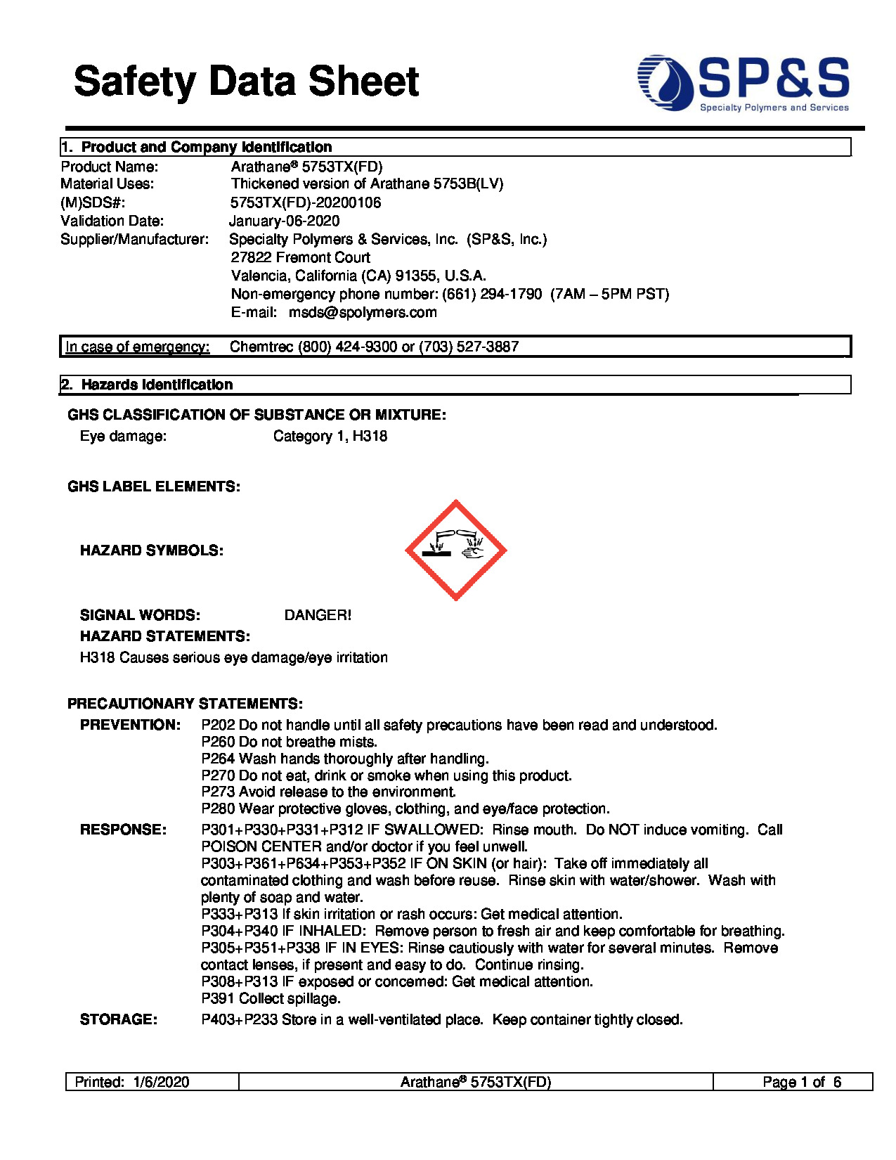 Arathane 5753TX(FD) SDS