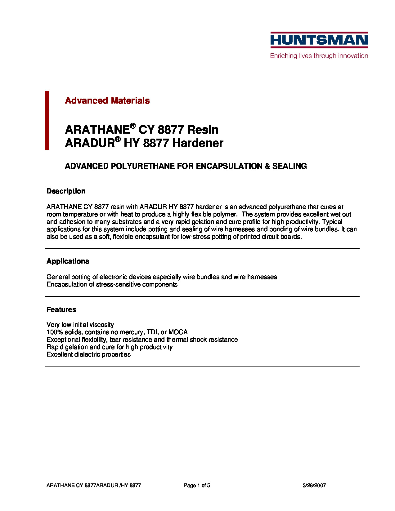 Arathane CY 8877 TDS
