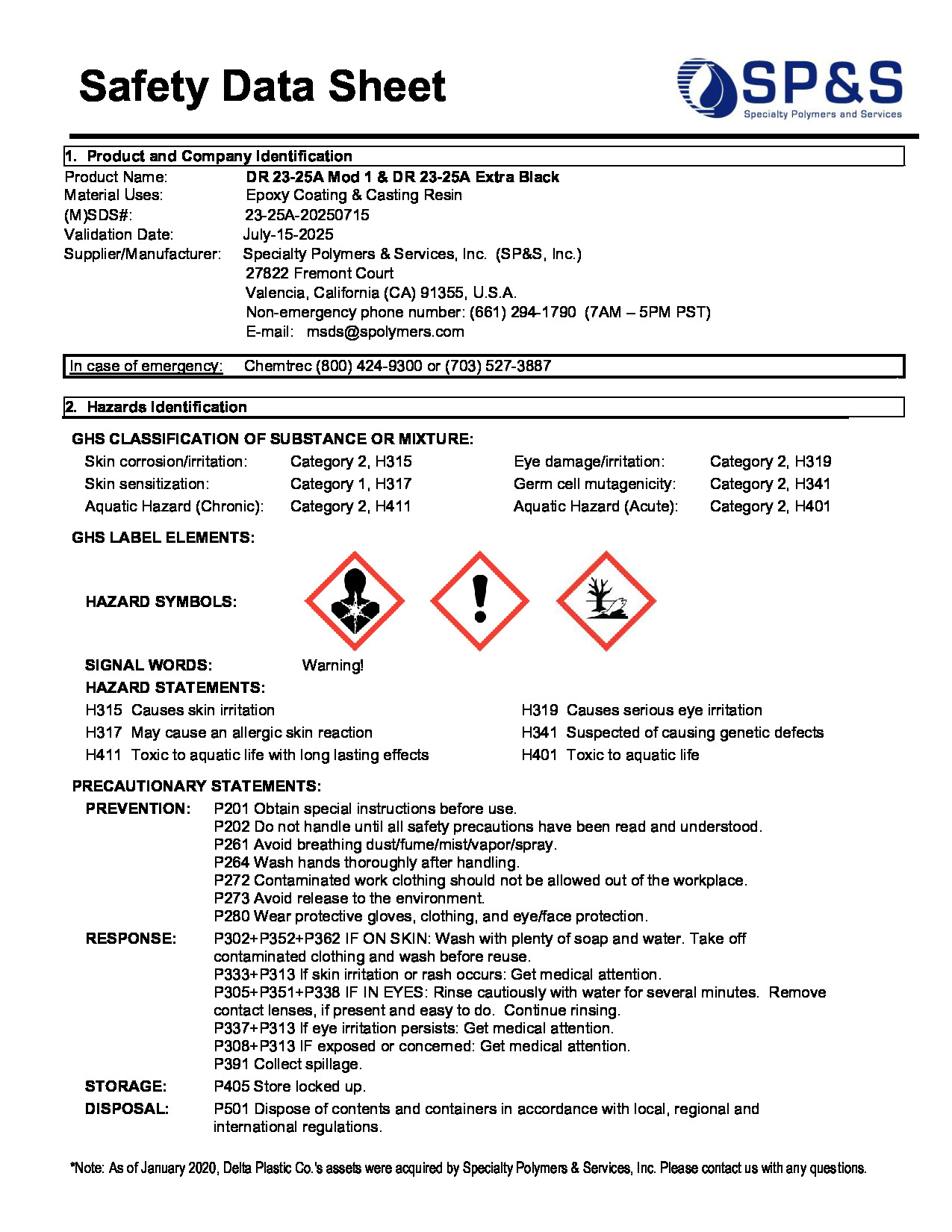 DR 23 25A Mod 1 23 25A Extra Black SDS