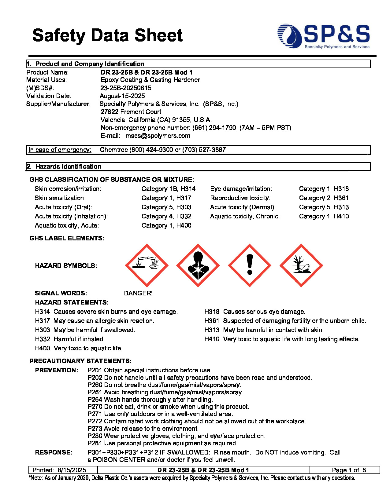 DR 23 25B 23 25B Mod 1 SDS