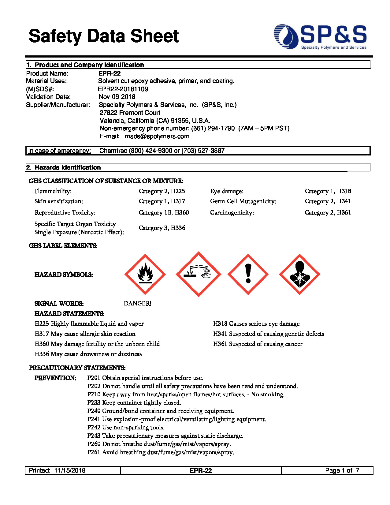 Epr 22 Sds
