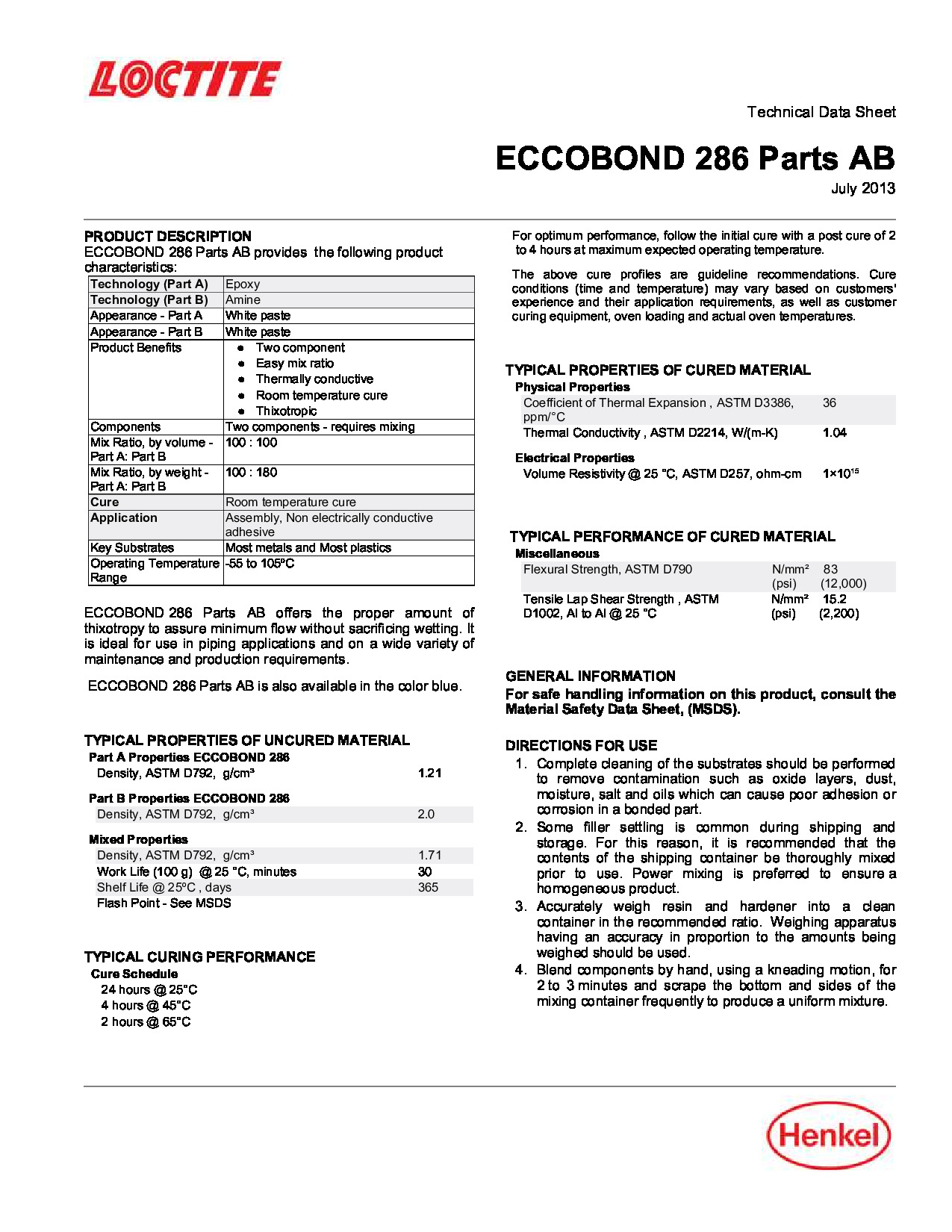 Eccobond 286 AB TDS
