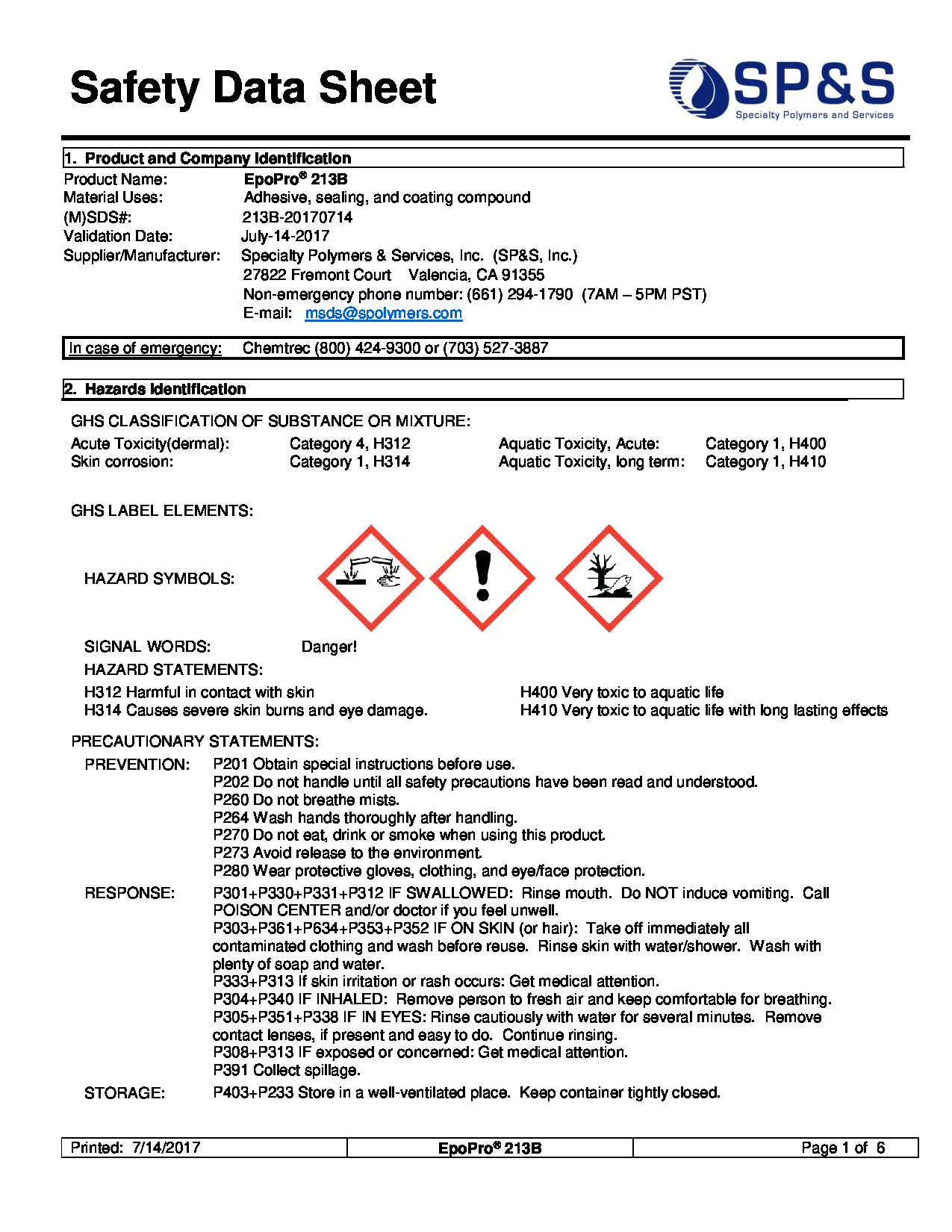 EpoPro 213B SDS