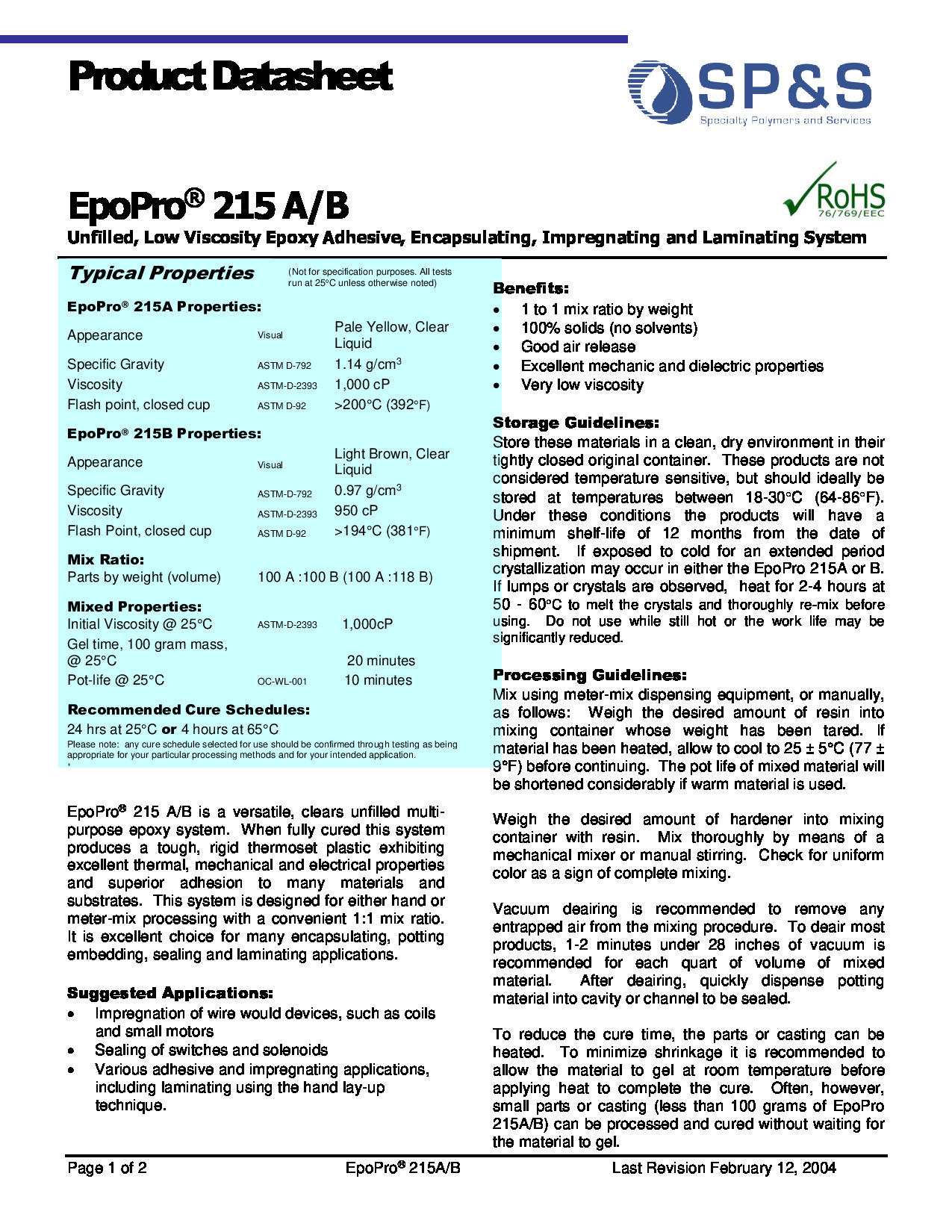 EpoPro 215A B TDS