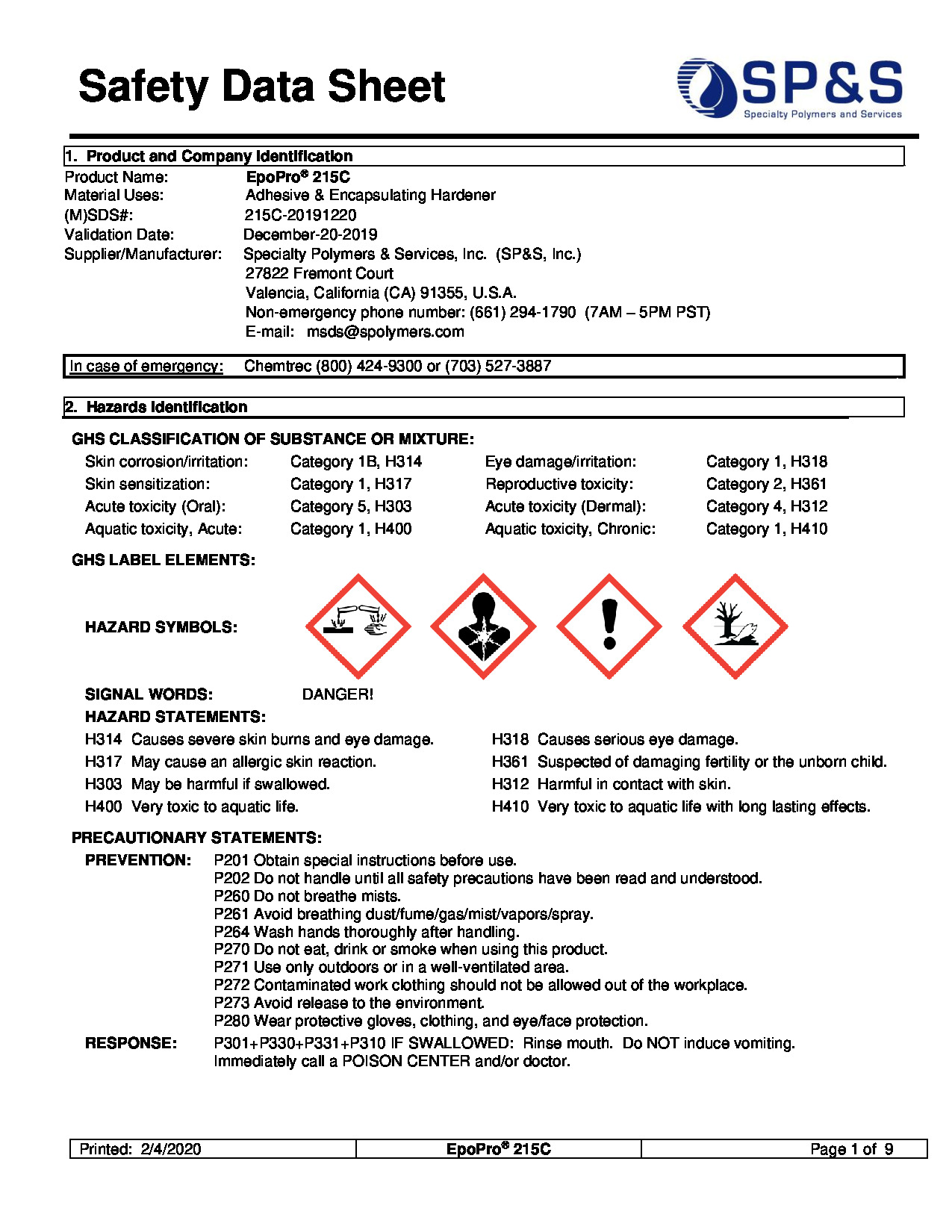 EpoPro 215C SDS