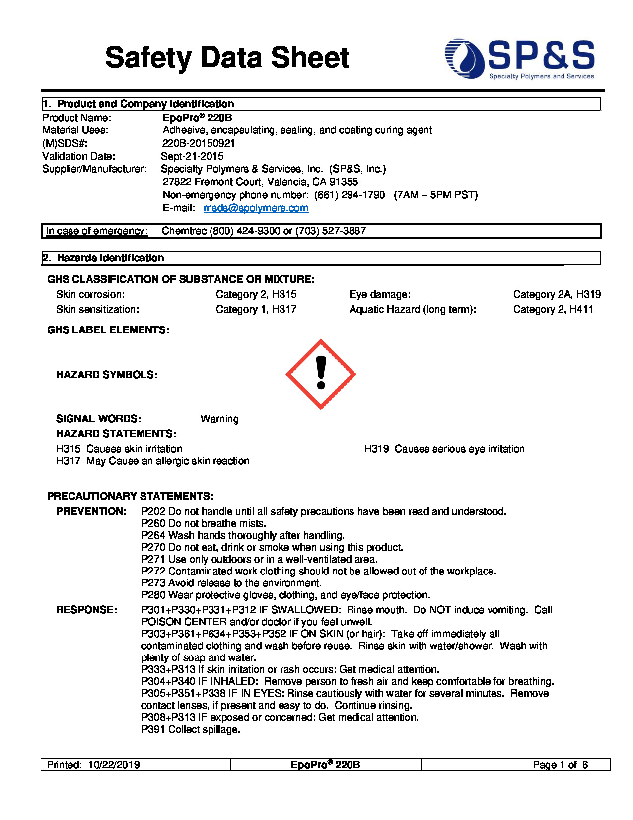 EpoPro 220B SDS