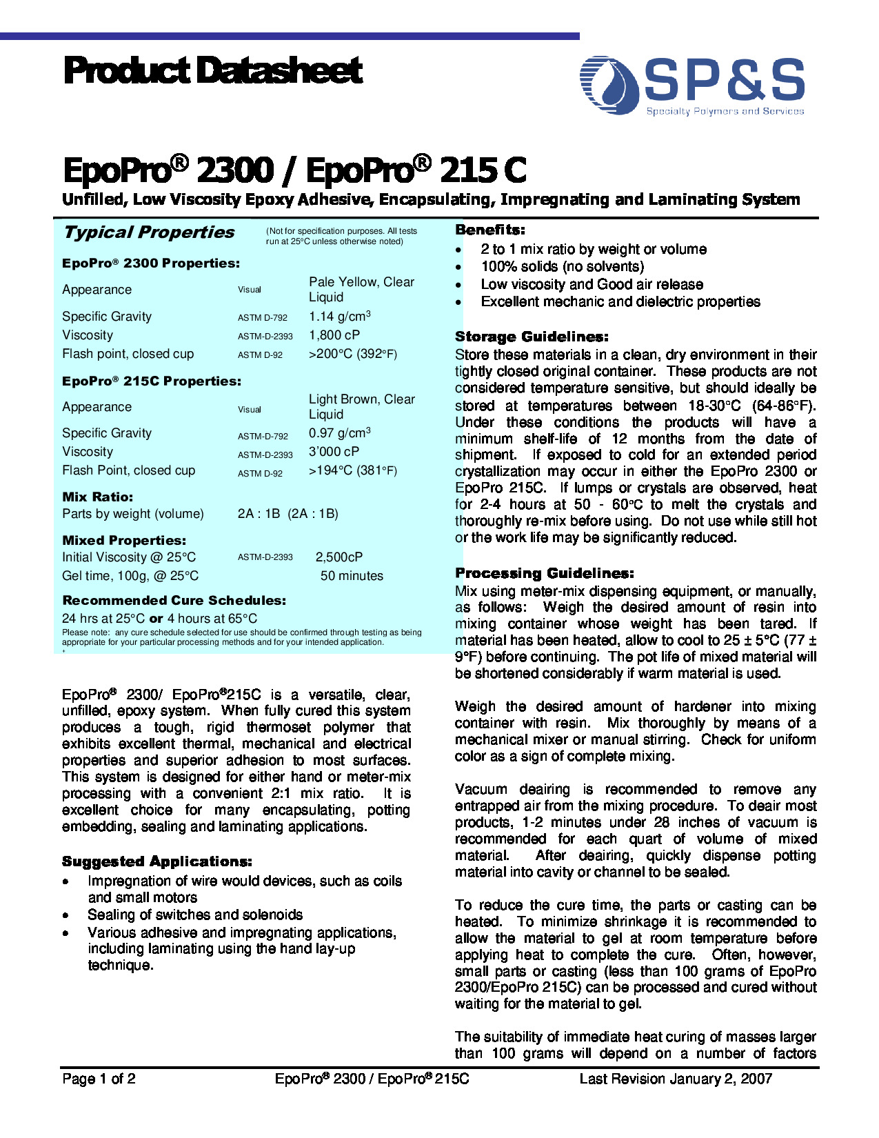 EpoPro 2300 +215C TDS