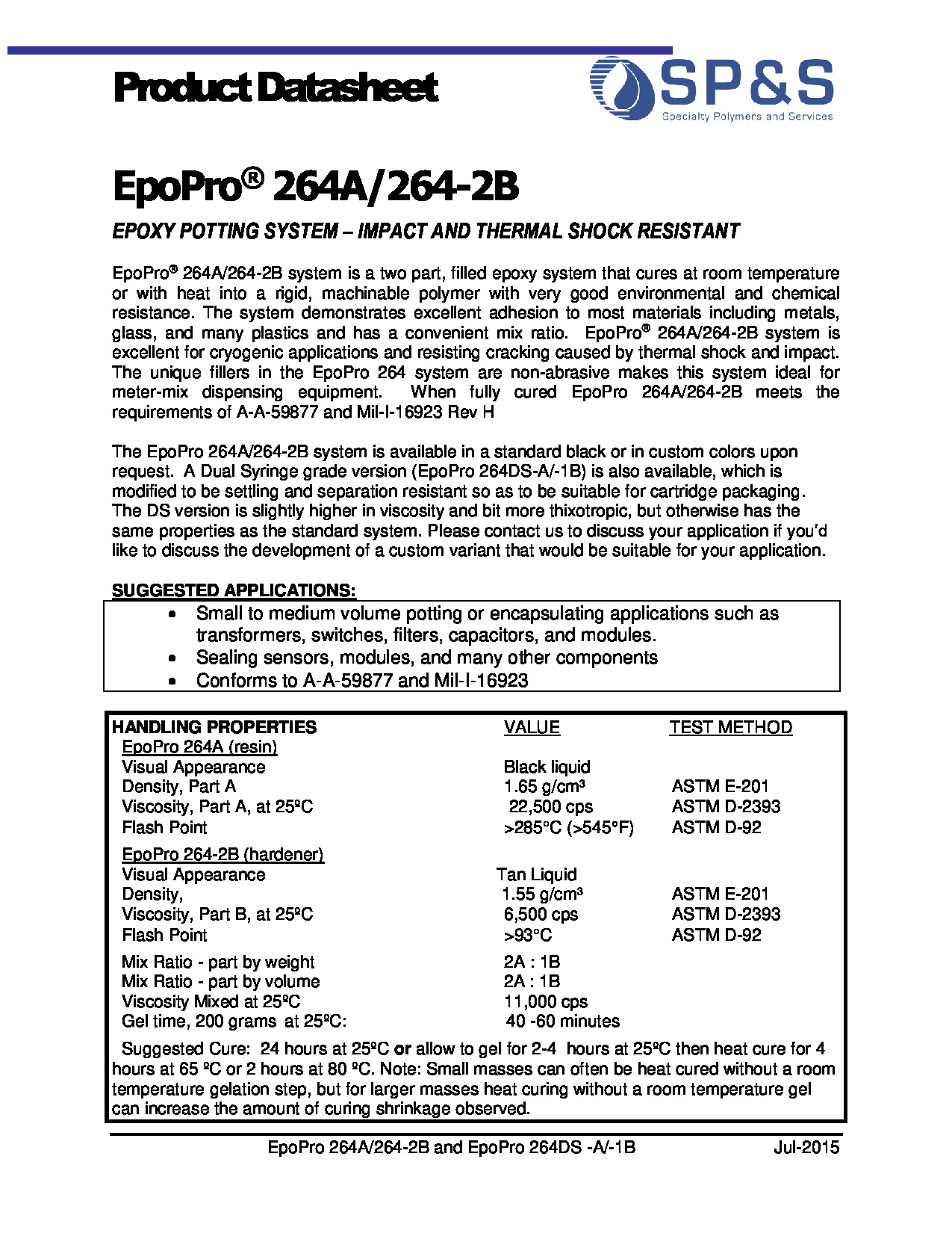 EpoPro 264A+ 2B And 264DS Grade TDS