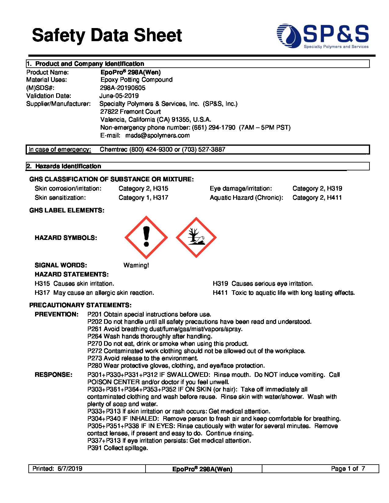 EpoPro 298A(WEN) SDS