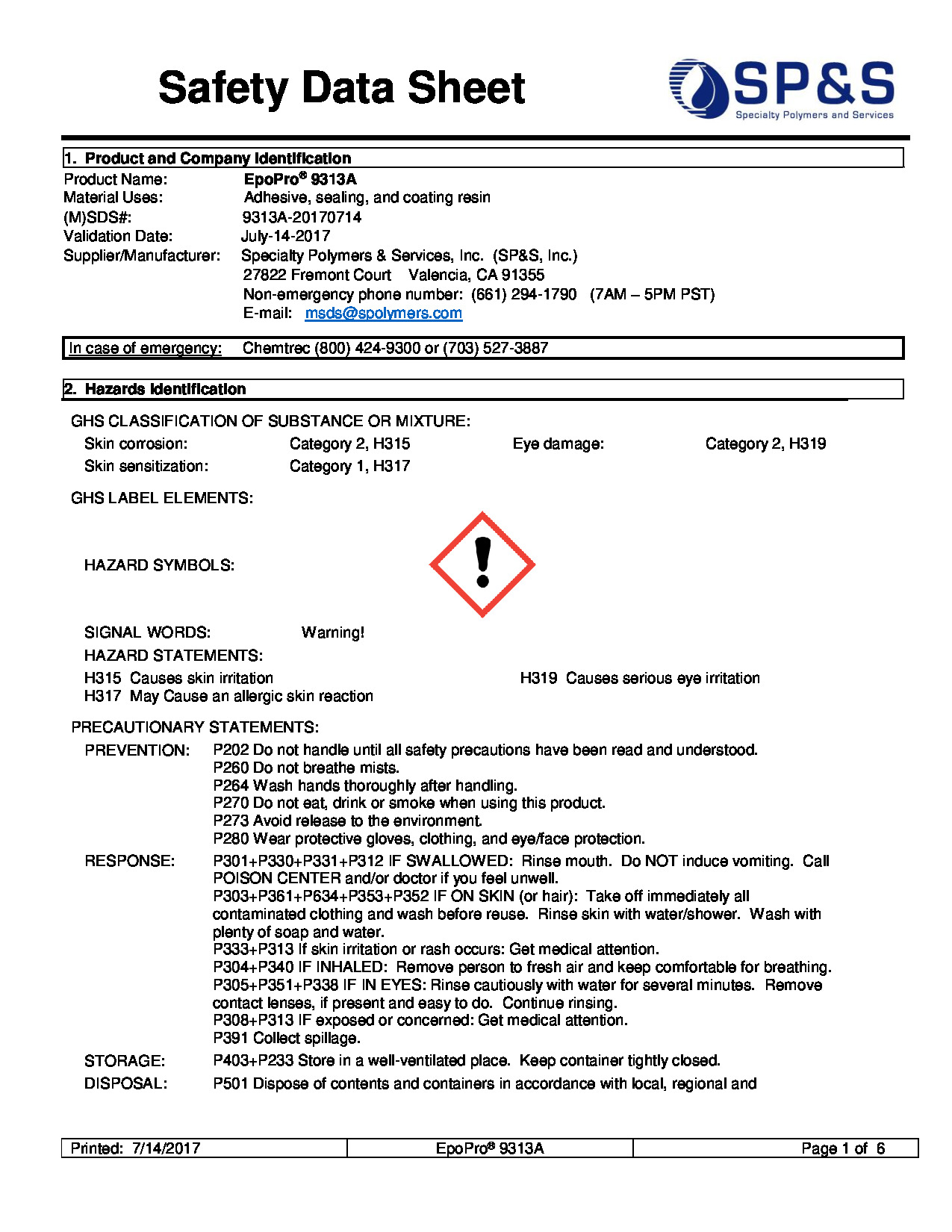 EpoPro 9313A SDS