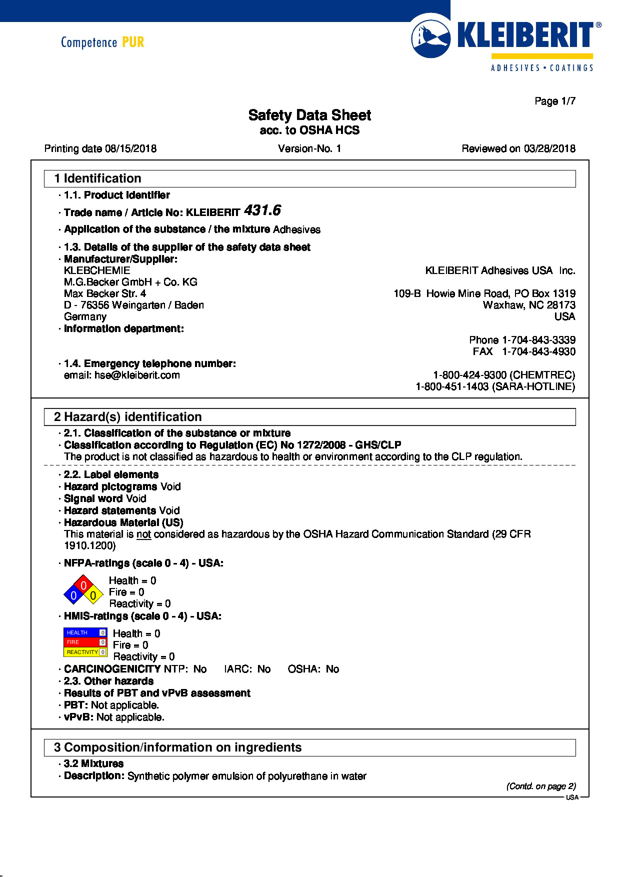 Kleiberit 436.6 SDS