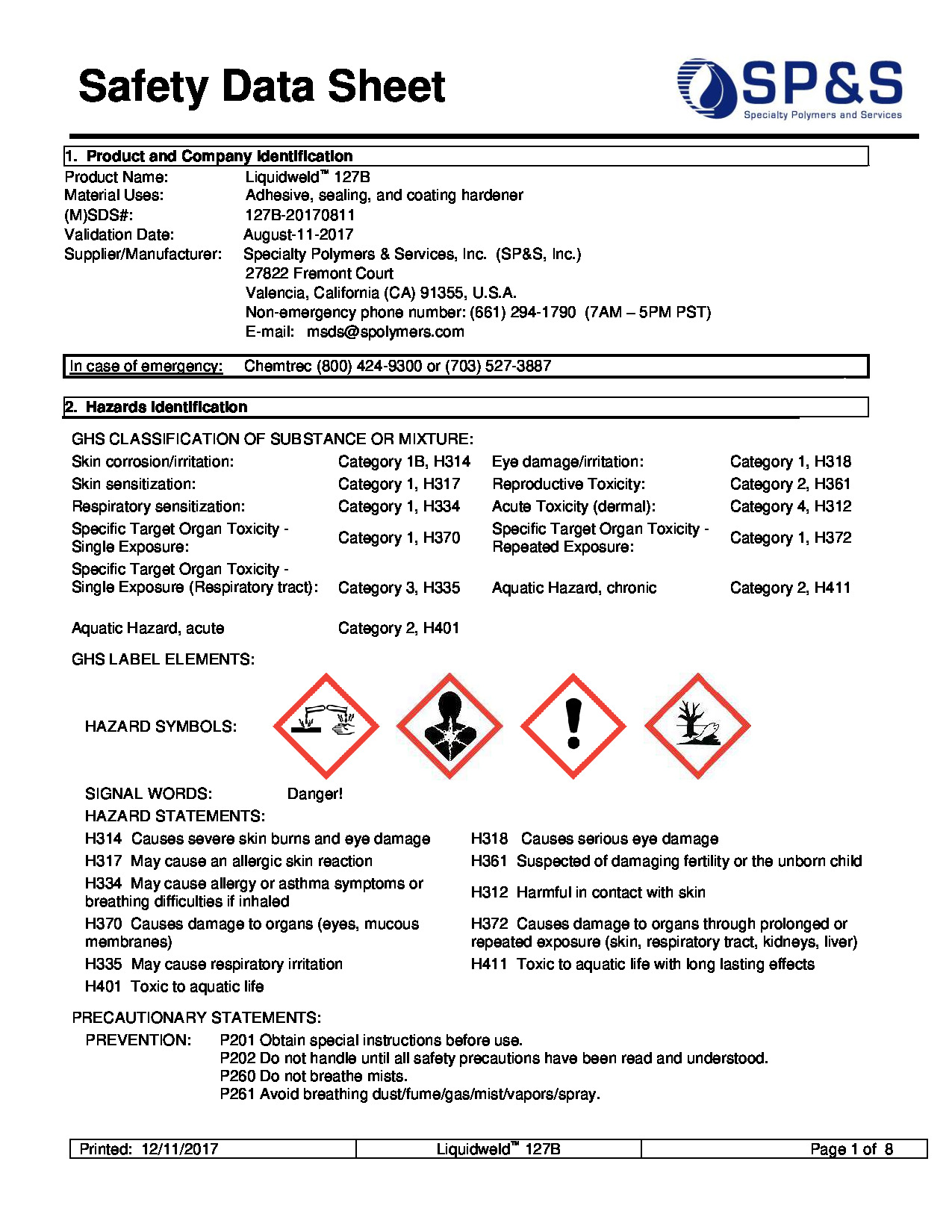 Liquidweld 127B SDS