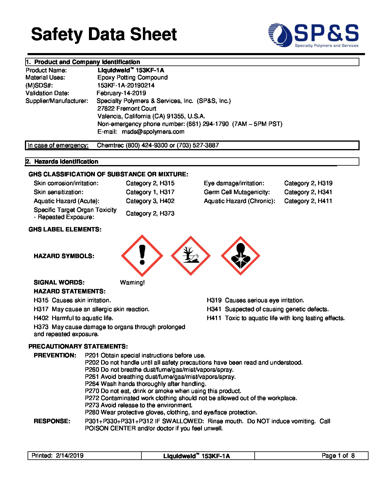 Liquidweld 153KF 1A SDS