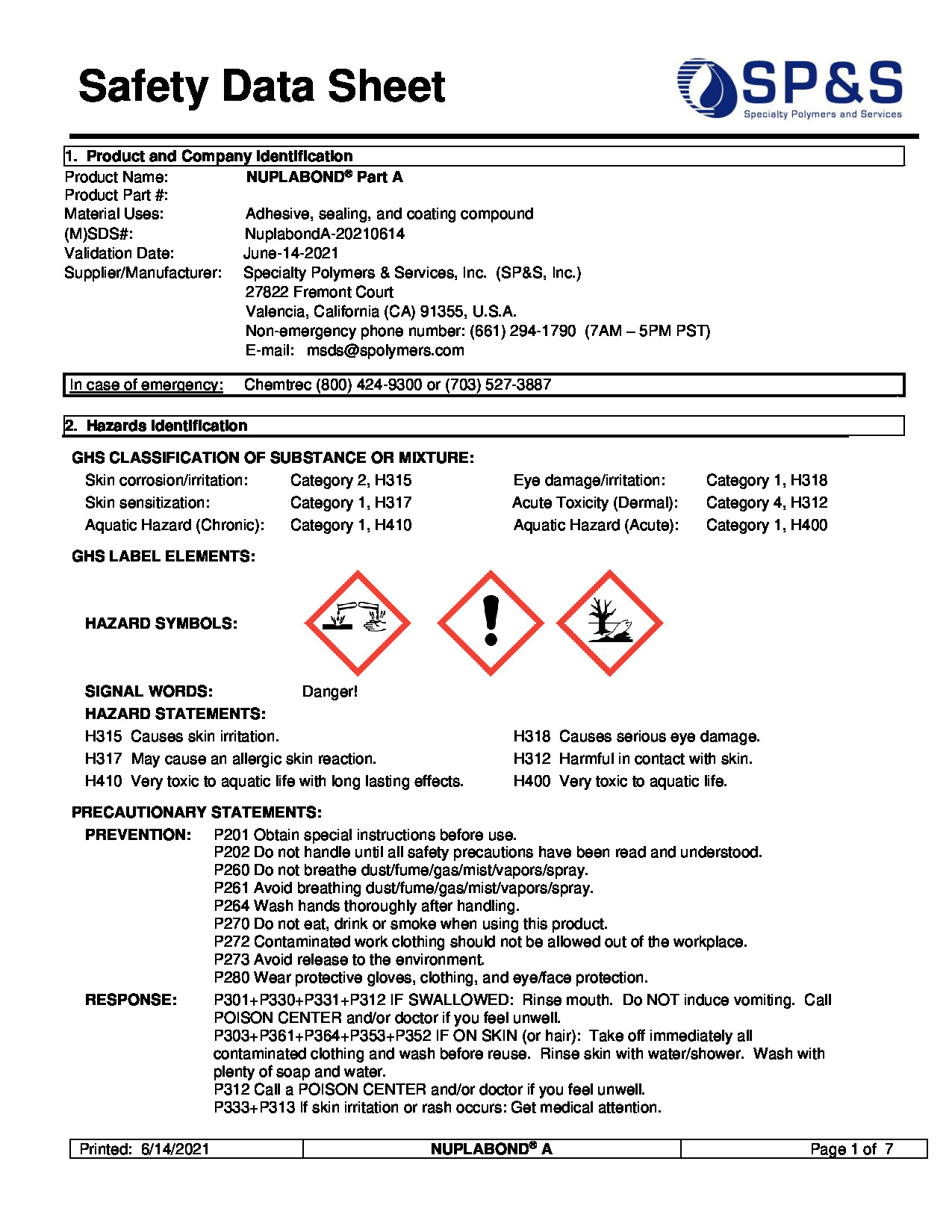 Nuplabond A SDS