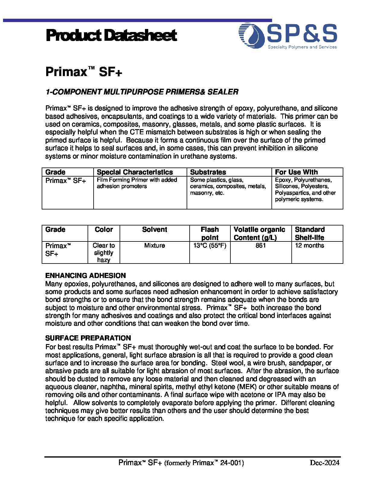 Primax SF+ TDS