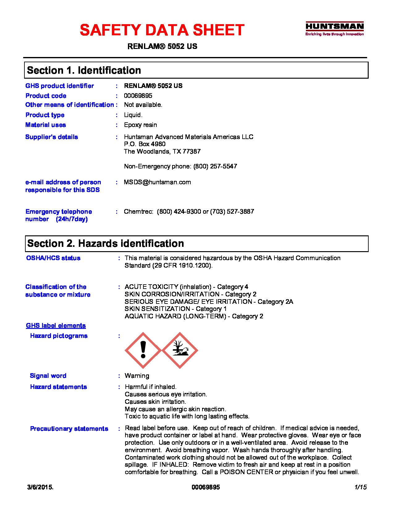 Renlam 5052 US SDS