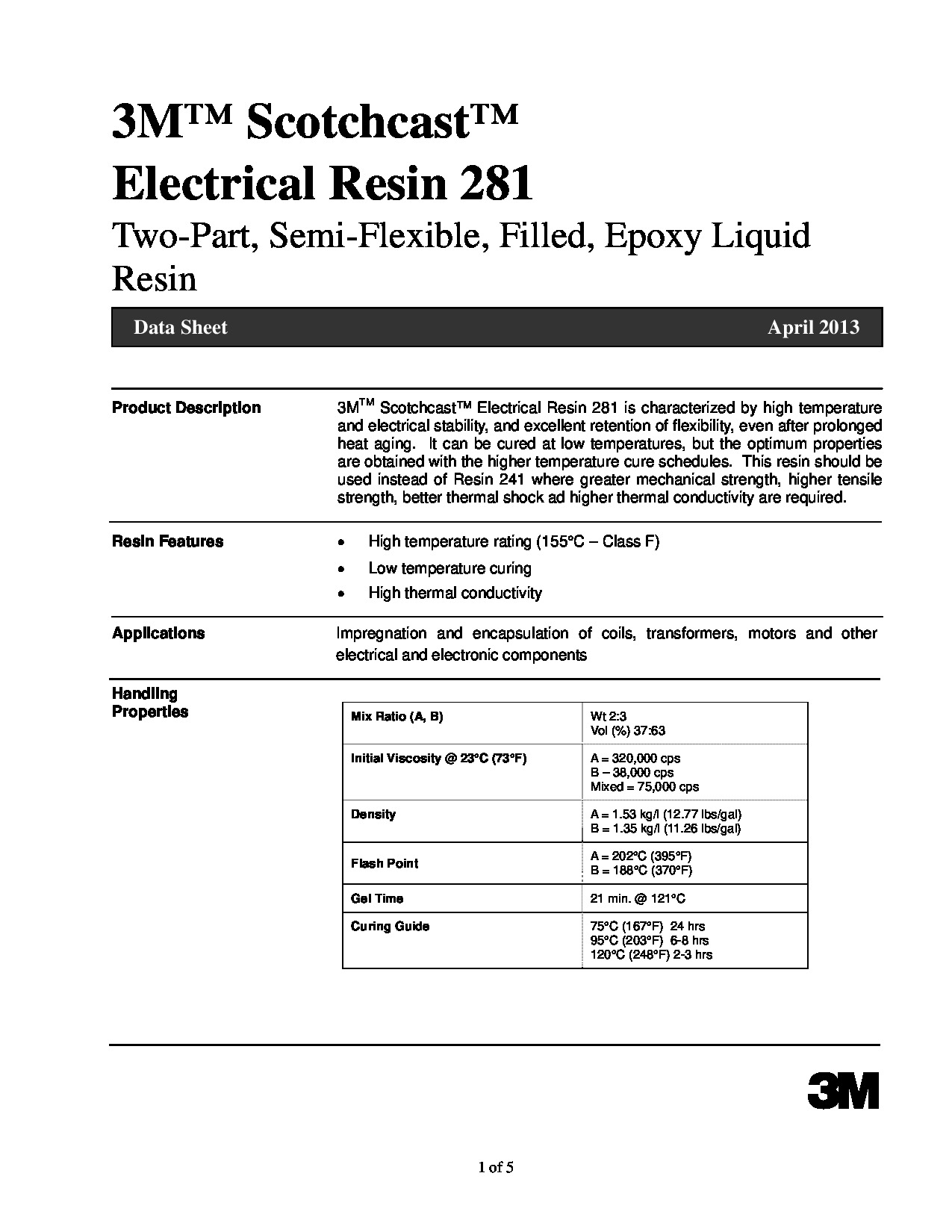 Scotchcast 281A+B TDS