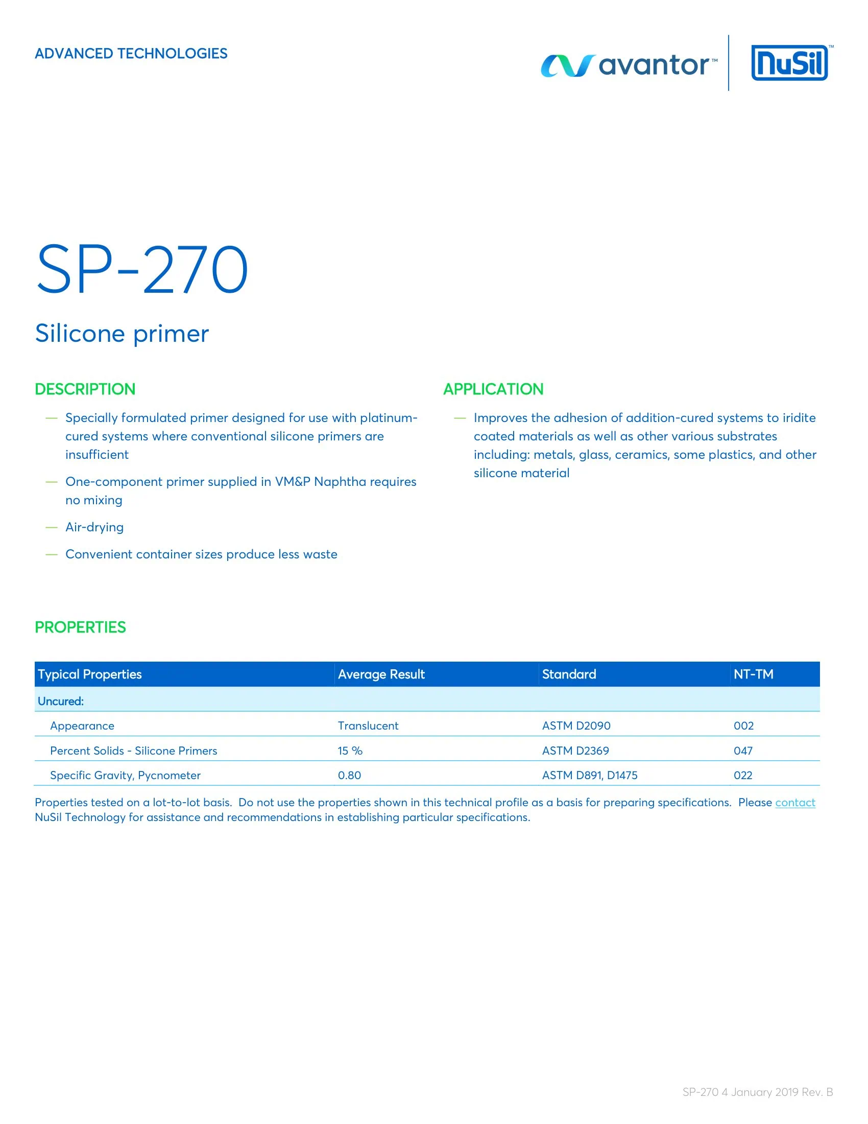 Sp 270 Primer TDS