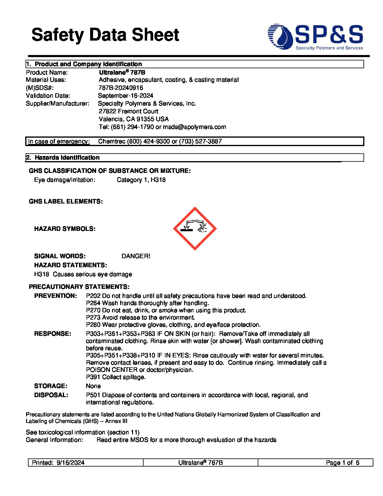 Ultralane 787B SDS