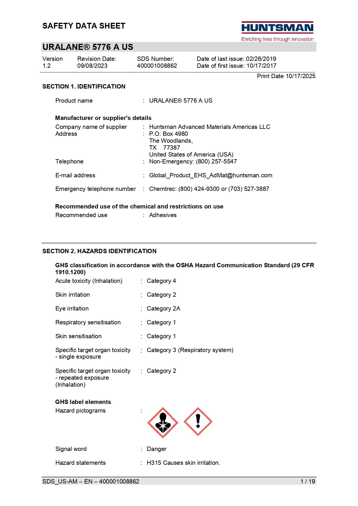 Uralane 5776 A US SDS