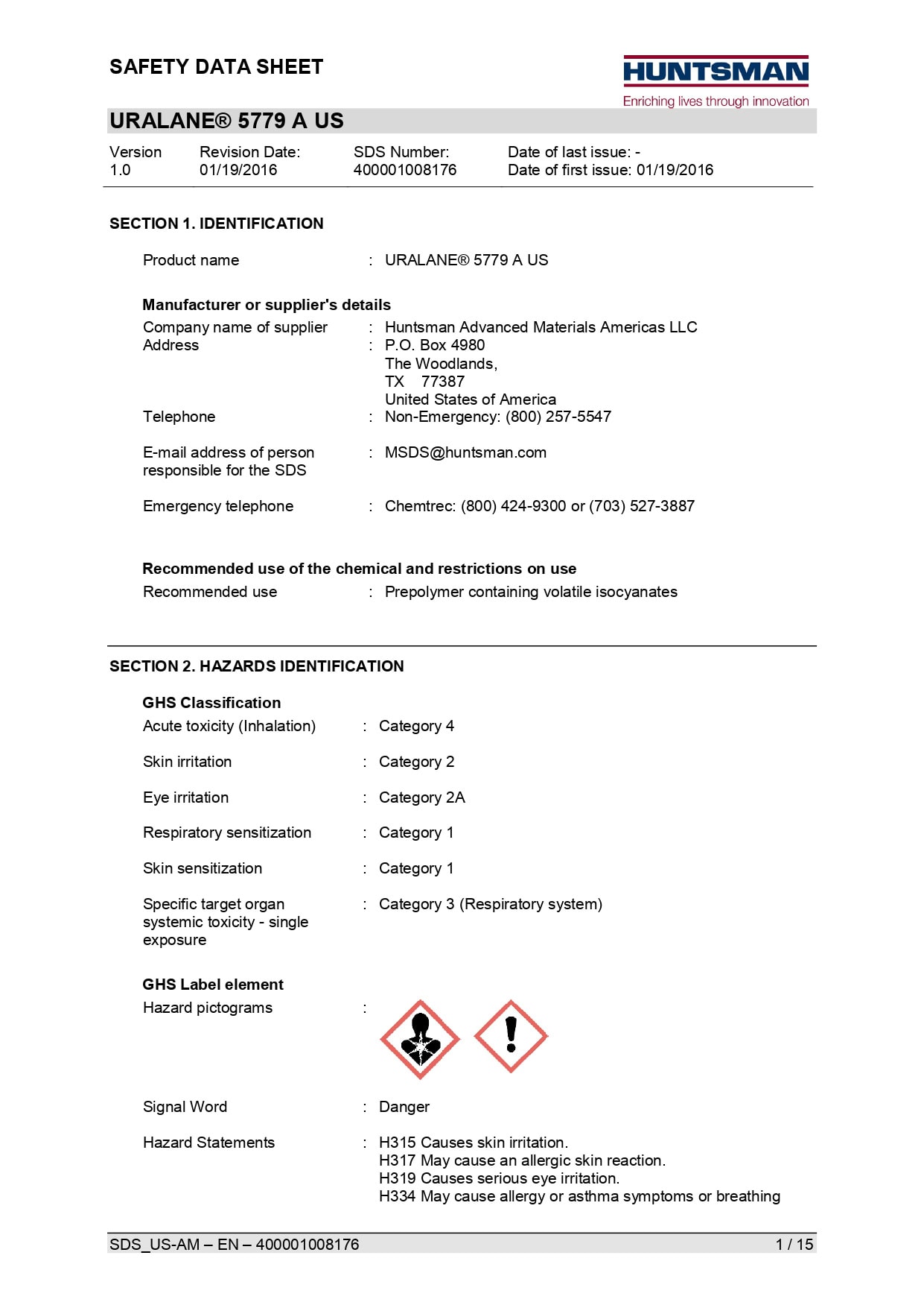 Uralane 5779 A US SDS